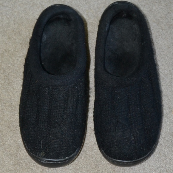 cable knit mule slippers